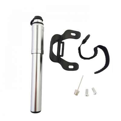 High Quality Silver Aluminum Bike Pump Portable Air Tire Pump for Outdoor Cycling